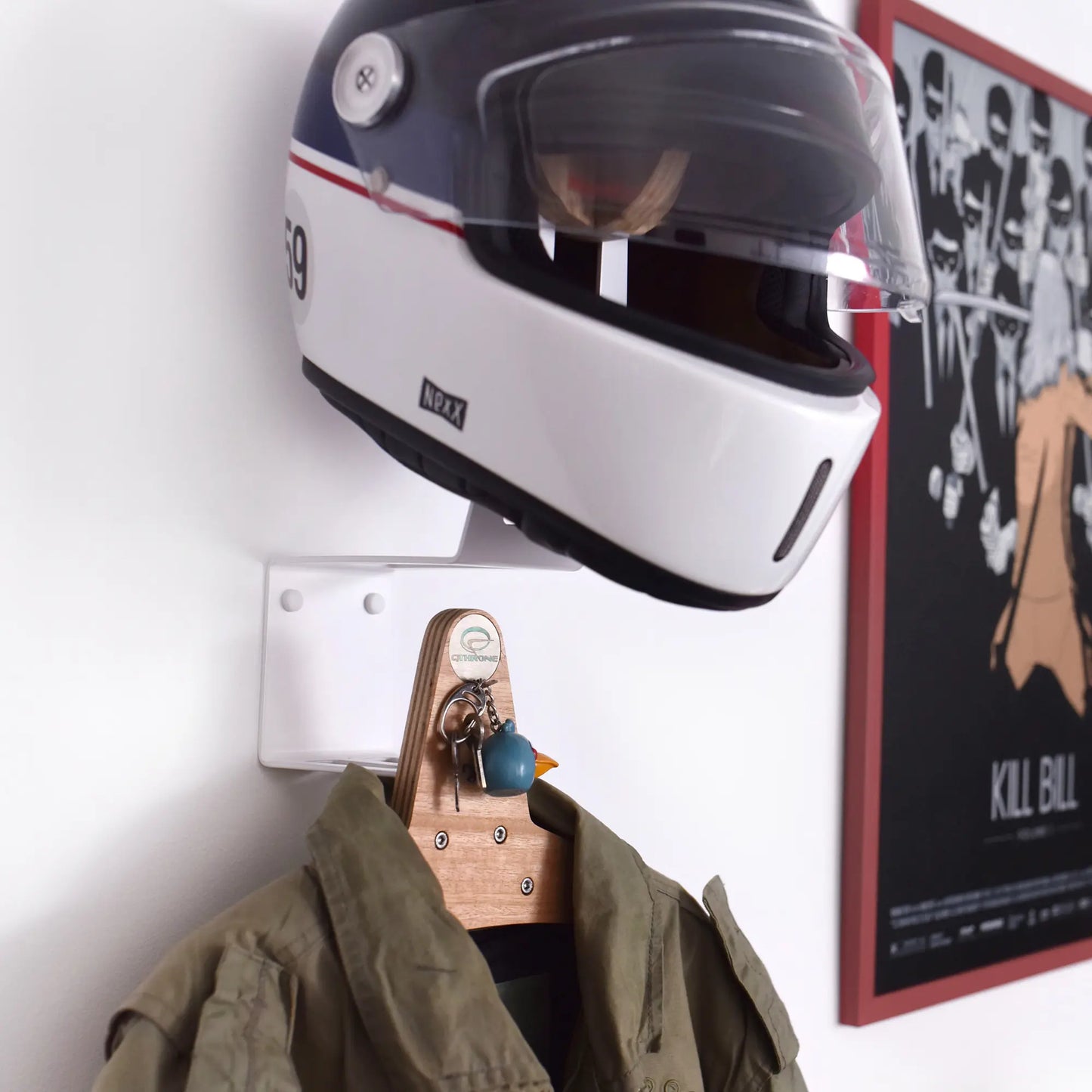 All-in-One Helmet and Jacket Hanger